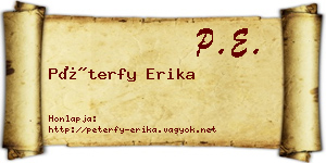 Péterfy Erika névjegykártya